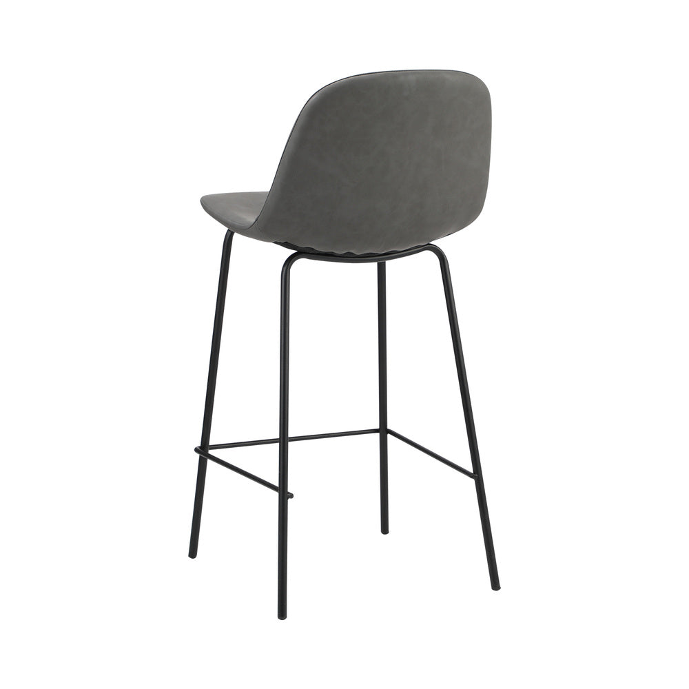 Romagna Luxe Countour Barstool Set 92cm High | Premium PU Leather and Steel Kitchen Barstools
