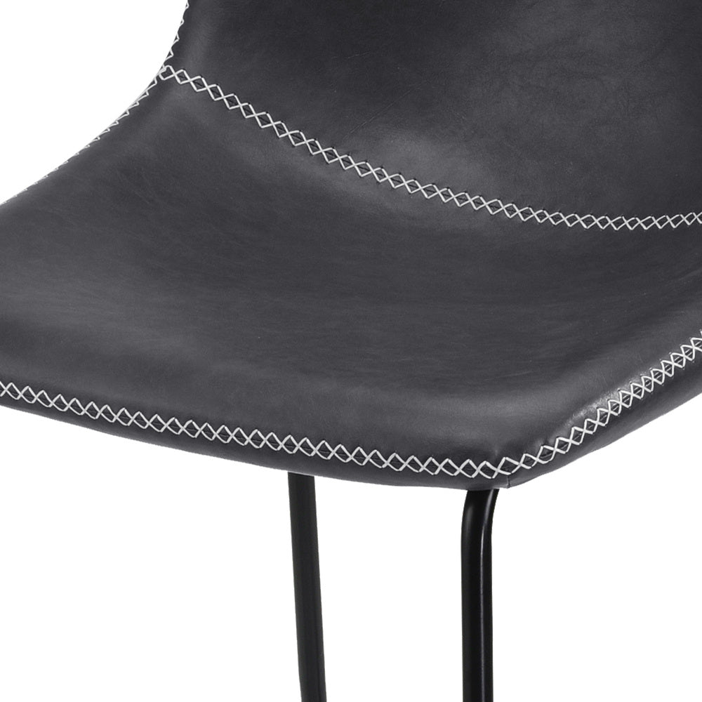 Abruzzi Luxe Countour Barstool Set | Premium PU Leather and Steel Kitchen Barstools