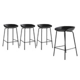 Set of Four Astanto Modern Slim Barstools | 4x Metal Frame 73cm High Bastools Set