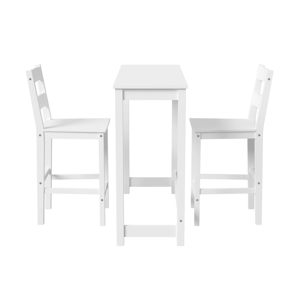 Emprezzo 3pc Kitchen Dining Barstool Set | Slimline 2 Barstools and Breakfast Table Set