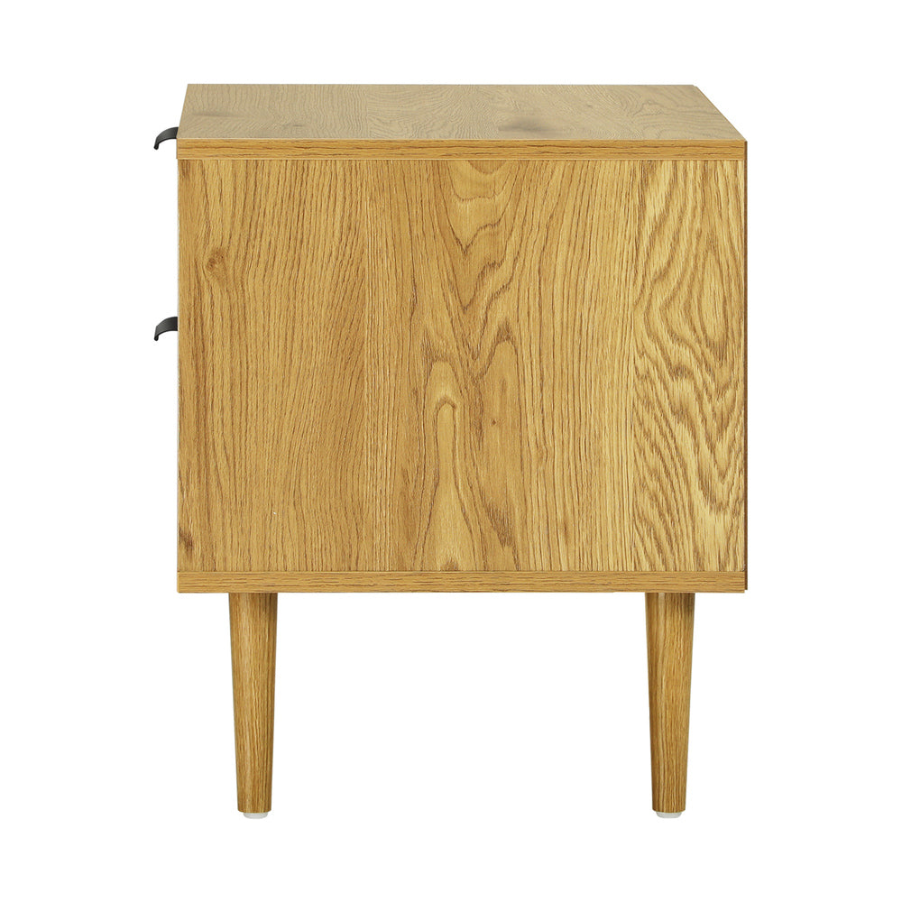 Scandi Two Tone Modern Bedside Table | 2 Drawer White Wood Bedside Cabinet