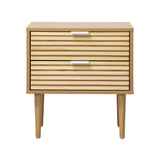 Centrum 2 Draw Designer Bedside Table | Modern Timber Panel Bedroom Nightstand
