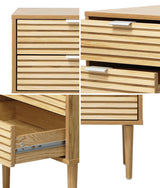 Centrum 2 Draw Designer Bedside Table | Modern Timber Panel Bedroom Nightstand