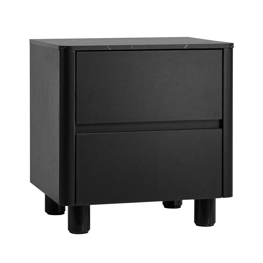 Ferrara 2 Draw Wooden Bedside Table | Modern Style Storage Nightstand