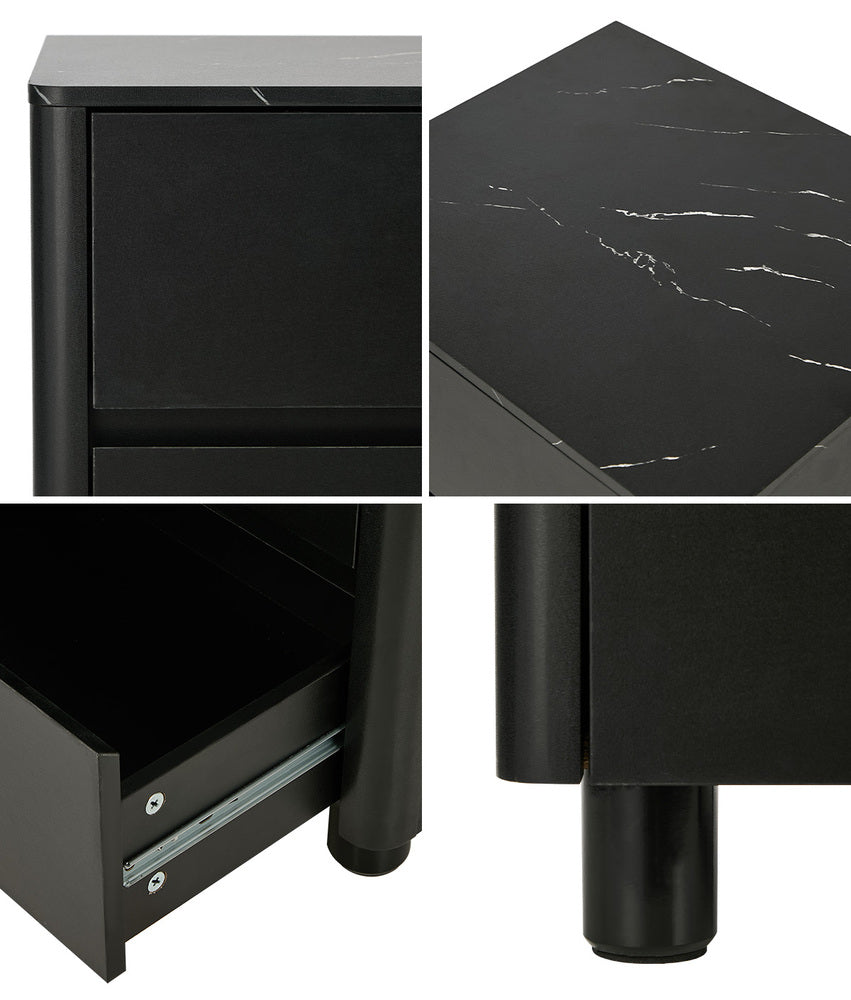 Ferrara 2 Draw Wooden Bedside Table | Modern Style Storage Nightstand