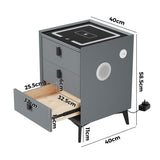 Egalo Modern PU Leather USB and Bluetooth Bedside Table