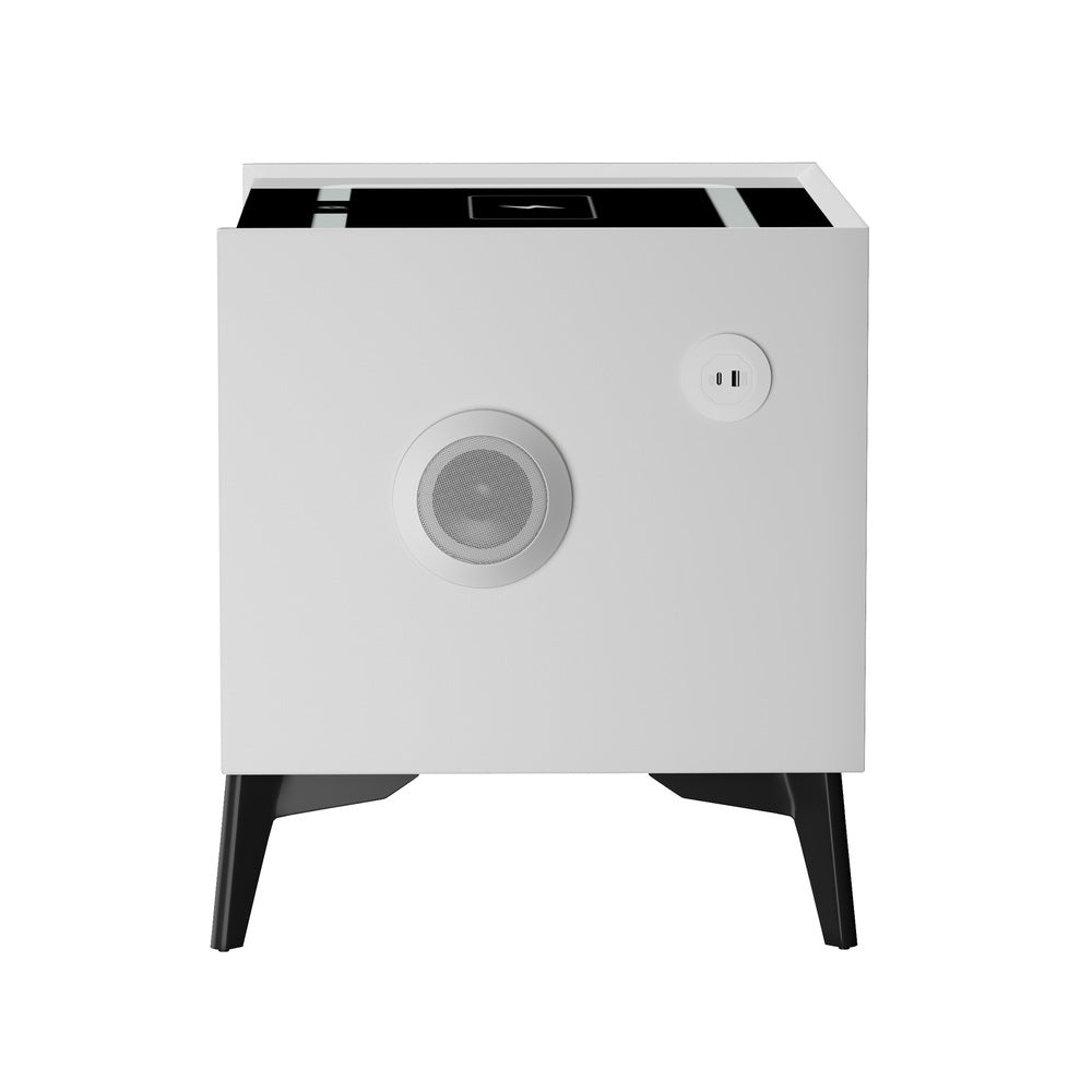 Egalo Modern PU Leather USB and Bluetooth Bedside Table