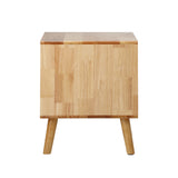 Bronson 2 Draw Solid Wood Bedside Table | Modern Handle Free Hardwood Bedroom Nightstand