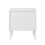 Santorini 2 Draw Fluted Bedside Table | Modern Storage White Bedside Unit Nightstand