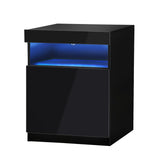 Grazio Supreme LED Multicolour Bedside Table | Modern Glossy Lift Storage Nightstand