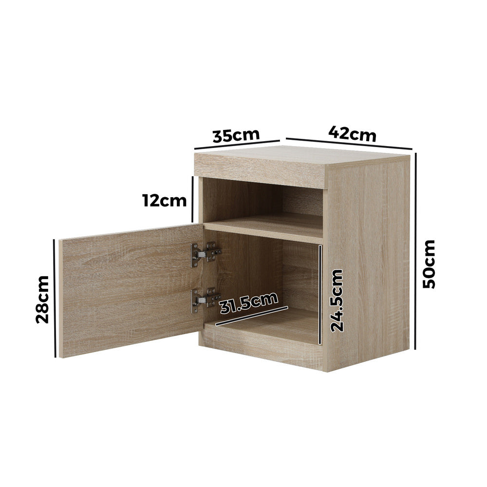 Grazio Supreme LED Multicolour Bedside Table | Modern Glossy Lift Storage Nightstand