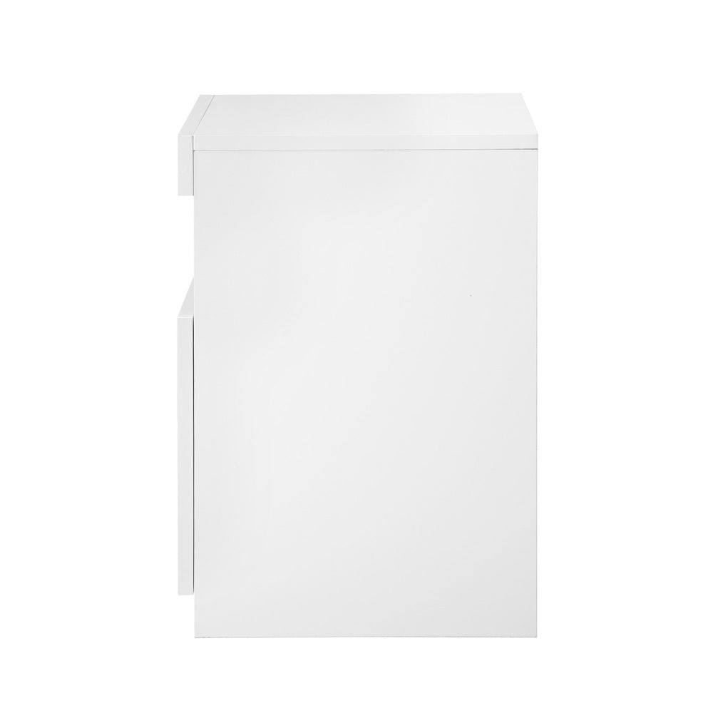Grazio Supreme LED Multicolour Bedside Table | Modern Glossy Lift Storage Nightstand