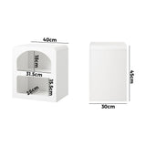 Amaro White Modern Display Shelf Style Bedside Table | Sleek White Storage Nightstand Table