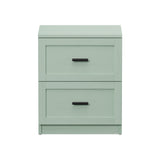 Hamptons Classic 2 Drawer Bedside Table | Elegant Wood Finish Storage Nightstand