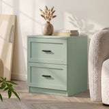 Hamptons Classic 2 Drawer Bedside Table | Elegant Wood Finish Storage Nightstand