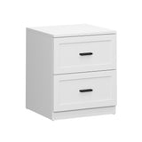 Hamptons Classic 2 Drawer Bedside Table | Elegant Wood Finish Storage Nightstand
