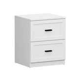 Hamptons Classic 2 Drawer Bedside Table | Elegant Wood Finish Storage Nightstand