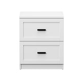 Hamptons Classic 2 Drawer Bedside Table | Elegant Wood Finish Storage Nightstand