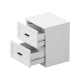 Hamptons Classic 2 Drawer Bedside Table | Elegant Wood Finish Storage Nightstand
