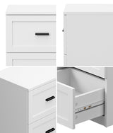 Hamptons Classic 2 Drawer Bedside Table | Elegant Wood Finish Storage Nightstand