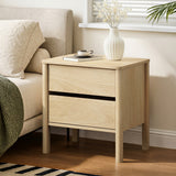 Aston 2 Draw Handle Free Bedside Table | Modern Scandi Style Nightstand