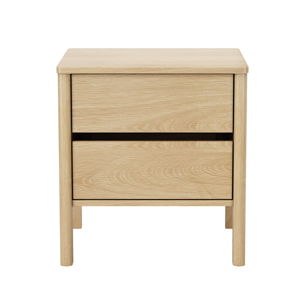 Aston 2 Draw Handle Free Bedside Table | Modern Scandi Style Nightstand