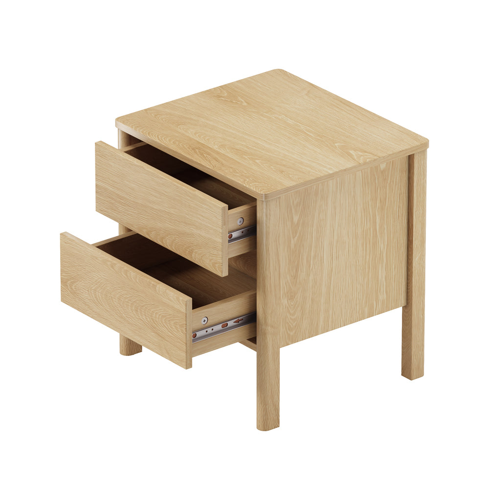 Aston 2 Draw Handle Free Bedside Table | Modern Scandi Style Nightstand