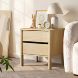 Aston 2 Draw Handle Free Bedside Table | Modern Scandi Style Nightstand