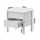 Aston 2 Draw Handle Free Bedside Table | Modern Scandi Style Nightstand