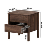 Aston 2 Draw Handle Free Bedside Table | Modern Scandi Style Nightstand