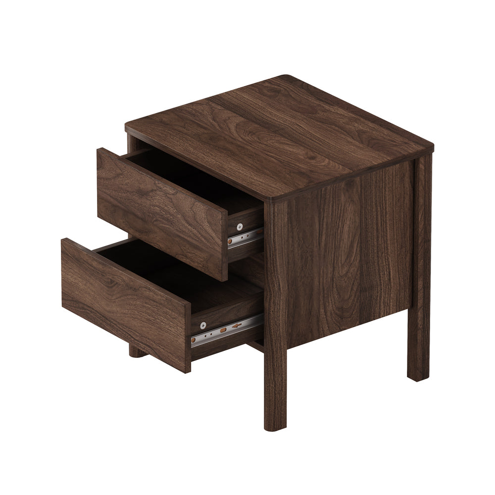 Aston 2 Draw Handle Free Bedside Table | Modern Scandi Style Nightstand