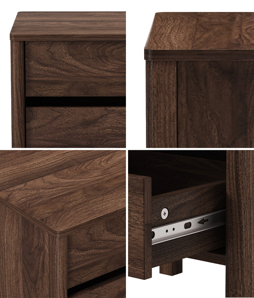 Aston 2 Draw Handle Free Bedside Table | Modern Scandi Style Nightstand