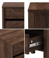 Aston 2 Draw Handle Free Bedside Table | Modern Scandi Style Nightstand