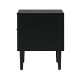 Centrum Nero Two Drawer Bedside Table | Metal Handle Modern Bedroom Storage Unit