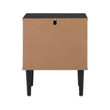 Centrum Nero Two Drawer Bedside Table | Metal Handle Modern Bedroom Storage Unit