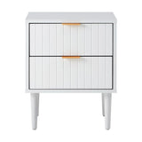 Centrum Blanco Nuvo Two Drawer Bedside Table |  Modern Bedroom Storage Unit