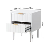 Centrum Blanco Nuvo Two Drawer Bedside Table |  Modern Bedroom Storage Unit