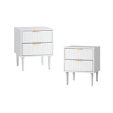 Centrum Blanco Nuvo Two Drawer Bedside Table |  Modern Bedroom Storage Unit