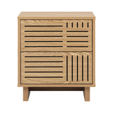 Matrix 2 Draw Natural Bedside Table | Modern Storage Bedside Unit Nightstand
