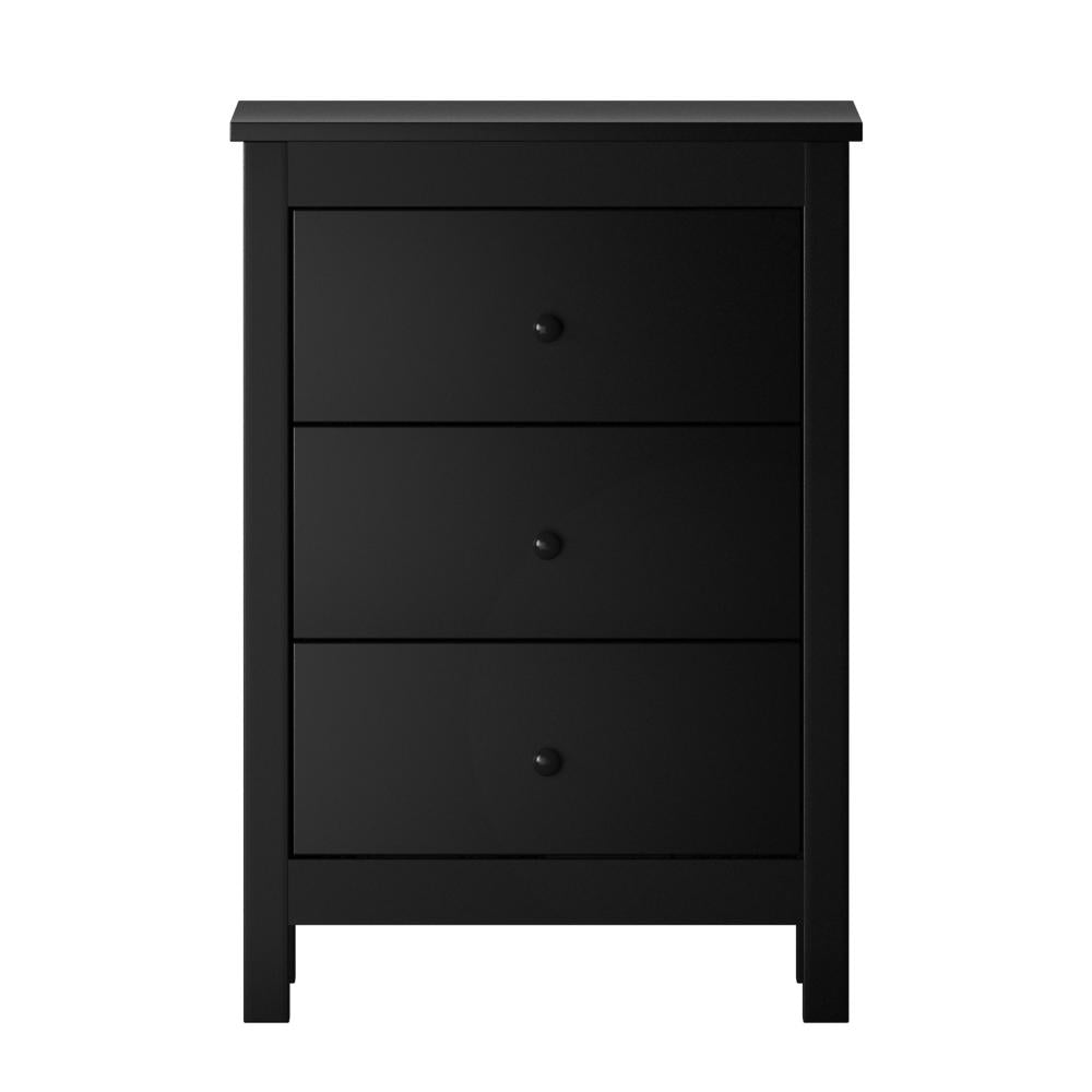 Martinique Modern Bedside Table with Three Drawers | Hampton Style Bedside Table Nightstand