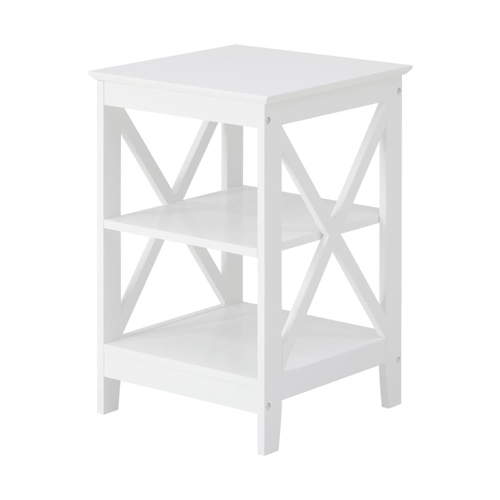 Palermo X-Beam 2 Tier Wooden Bedside Table | Modern Versatile Nightstand Bedside Unit