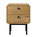 Set of 2 Vesio Scandi Style Bedside Tables | Modern Woodgrain Texture Nightstands