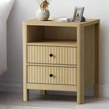 Amaro 2 Draw Ripple Front Bedside Table | Modern Storage Bedside Unit Nightstand