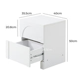 Allure White Modern Display Shelf Style Bedside Table | Art Deco White Table Storage Nightstand