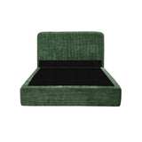 Velvet Cloud Soft Low Profile Compressed Bed | Tool-free Instant Bed Frame in Chenille Green