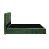 Velvet Cloud Soft Low Profile Compressed Bed | Tool-free Instant Bed Frame in Chenille Green