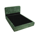 Velvet Cloud Soft Low Profile Compressed Bed | Tool-free Instant Bed Frame in Chenille Green