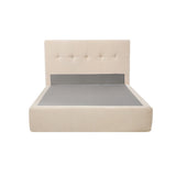 Velvet Cloud Soft Tufted Low Profile Compressed Bed | Tool-free Instant Bed Frame in Linen Beige