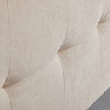 Velvet Cloud Soft Tufted Low Profile Compressed Bed | Tool-free Instant Bed Frame in Linen Beige