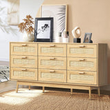 Abruzzi Rattan 3 or 9 Chest of Drawers Dresser Cabinet | Rattan Storage Unit Furniture